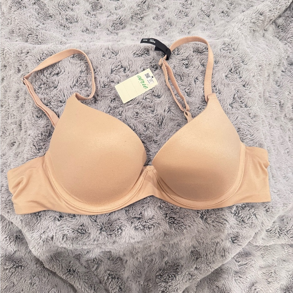 ✨Aerie✨ Real Good Tan T-Shirt Bra with Adjustable Straps and Underwire Support